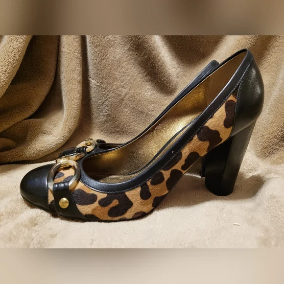 Vintage Coach pumps leopard print heels size 6.5 B - Picture 1 of 7